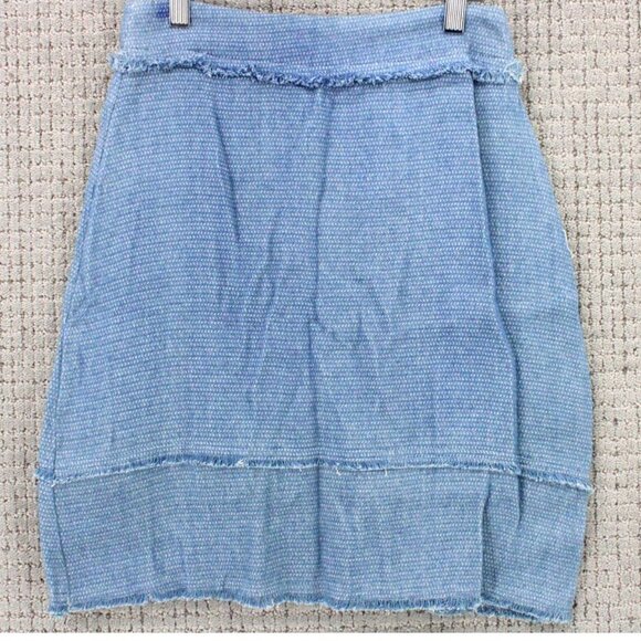 Mo:vint By Anthropologie Pencil Skirt Womens Blue Faded Knit Size Large L NWT - Picture 1 of 7